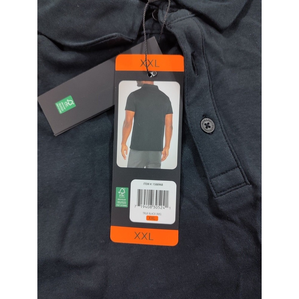 Banana Republic Men's Luxe Touch 100% Cotton Polo Shirt 2XL Black XXL new w tags - Picture 2 of 4